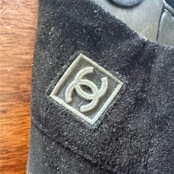 Vintage Chanel black suede mules/clogs 2004 in used condition size 39 - Picture 5 of 14